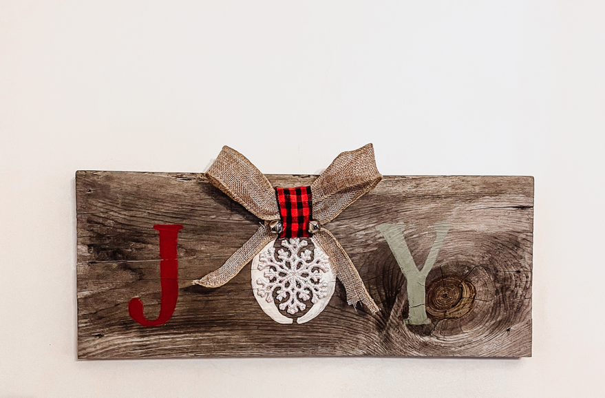 “JOY” wooden sign