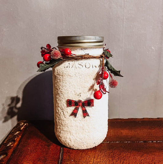 Holly berries jar